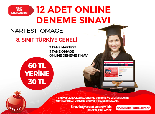 Nartest Omage 8 Sinif Turkiye Geneli 12 Adet Online Kurumsal Deneme Sinavi Altin Karne